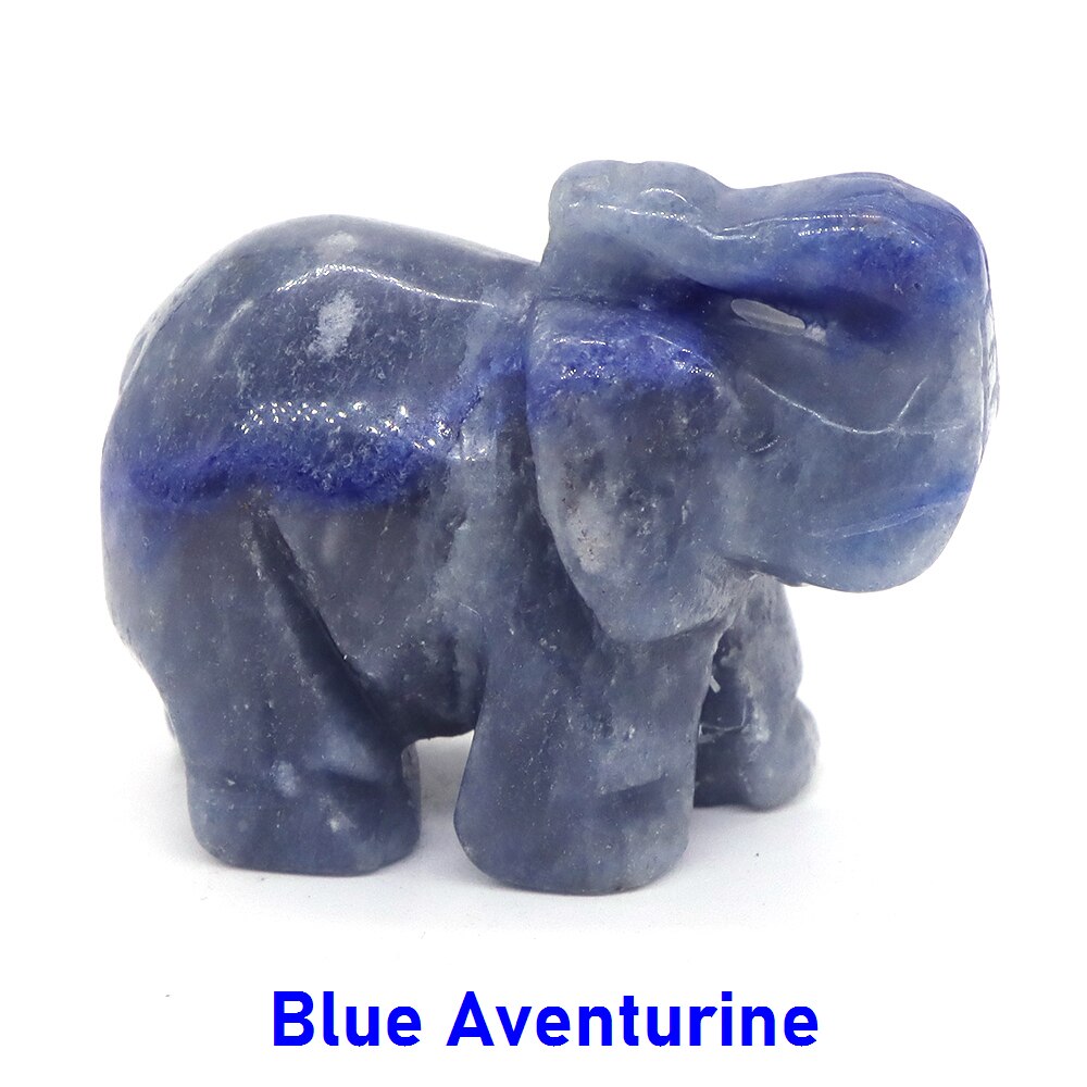 Elephant Statue Natural Gemstone Carved Healing Crystal Amethyst Quartz Animals Figurine Reiki Stones Lucky Decoration Wholesale - Executive-Skincare