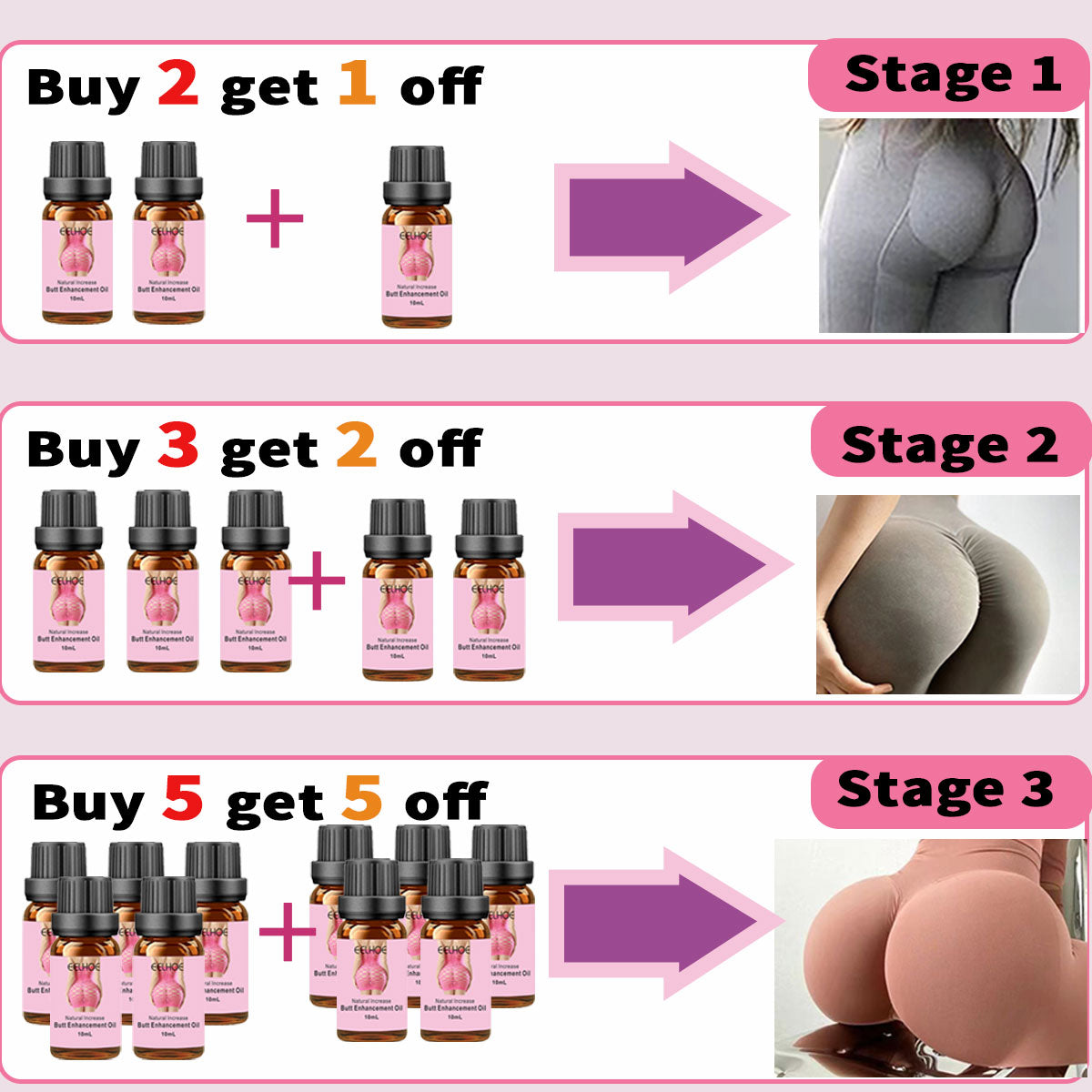 Big butt buttocks oil Enhance the beauty of the buttocks Natural growth curve body more powerful buttocks effect - Executive-Skincare