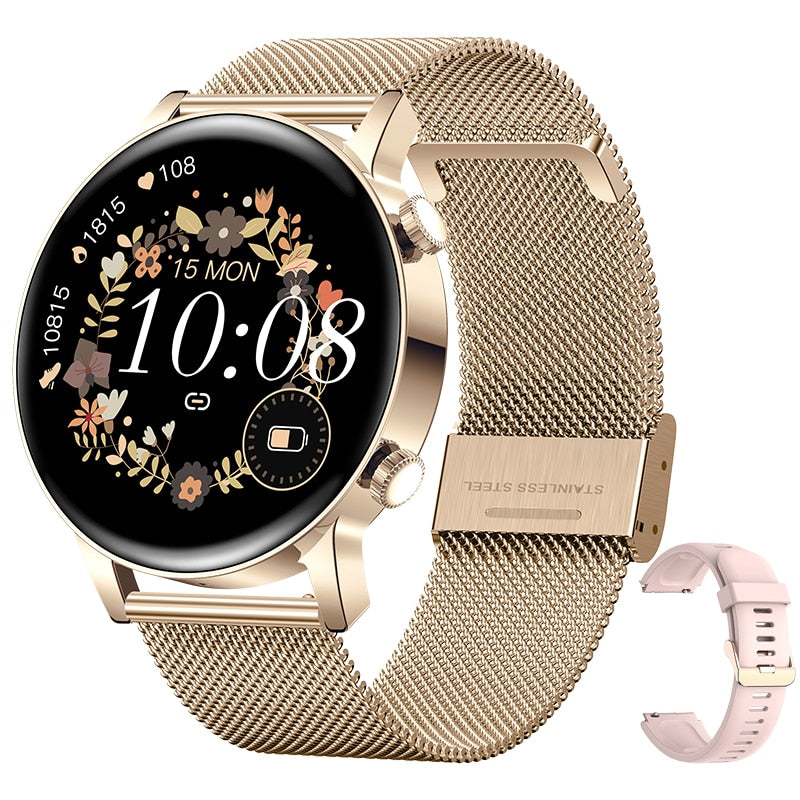 New Bluetooth Call Ladies Smart Watch Women AMOLED 360*360 HD Screen Always Display Watches Custom Dial  SmartWatch For Xiaomi - Executive-Skincare