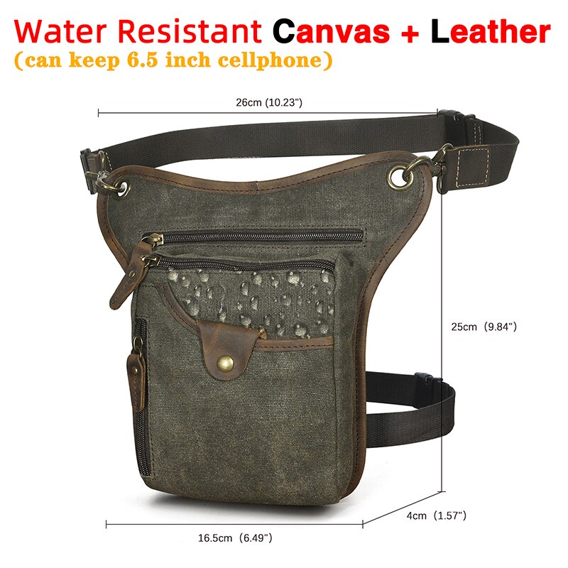 Genuine Real Leather Men Design Casual Messenger Crossbody Sling Bag Fashion Waist Belt Pack Leg Drop Bag Phone Pouch 211-5 - Executive-Skincare