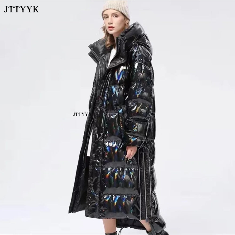 Warm Snow Coat Winter Clothes Woman Long Black Puffer Jacket Oversized Women Feather Parka Hooded Down Jacket Down Big Coat 2022 - Executive-Skincare