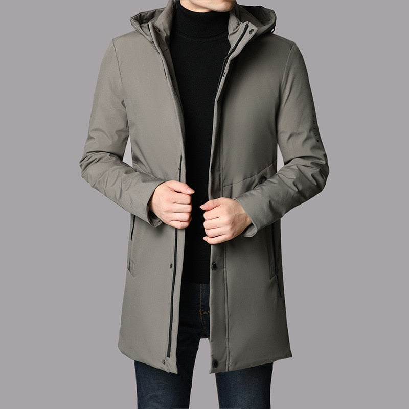 2022 New Brand Casual Fashion Hooded Men Long Parka Winter Jacket Heavy Thick Warm Outerwear Windbreaker Coats Man Clothes S-3XL - Executive-Skincare