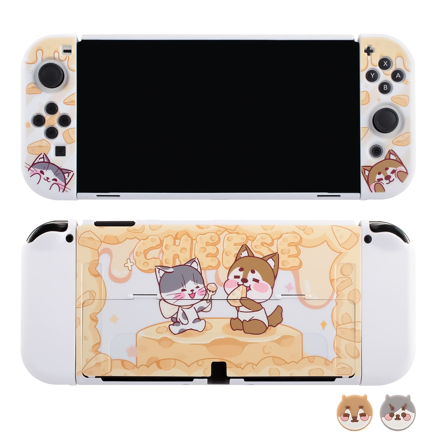 pawdiary switch oled case switch oled case matter finish oden kanto cooking nintendo switch oled tpu case cat dog - Executive-Skincare