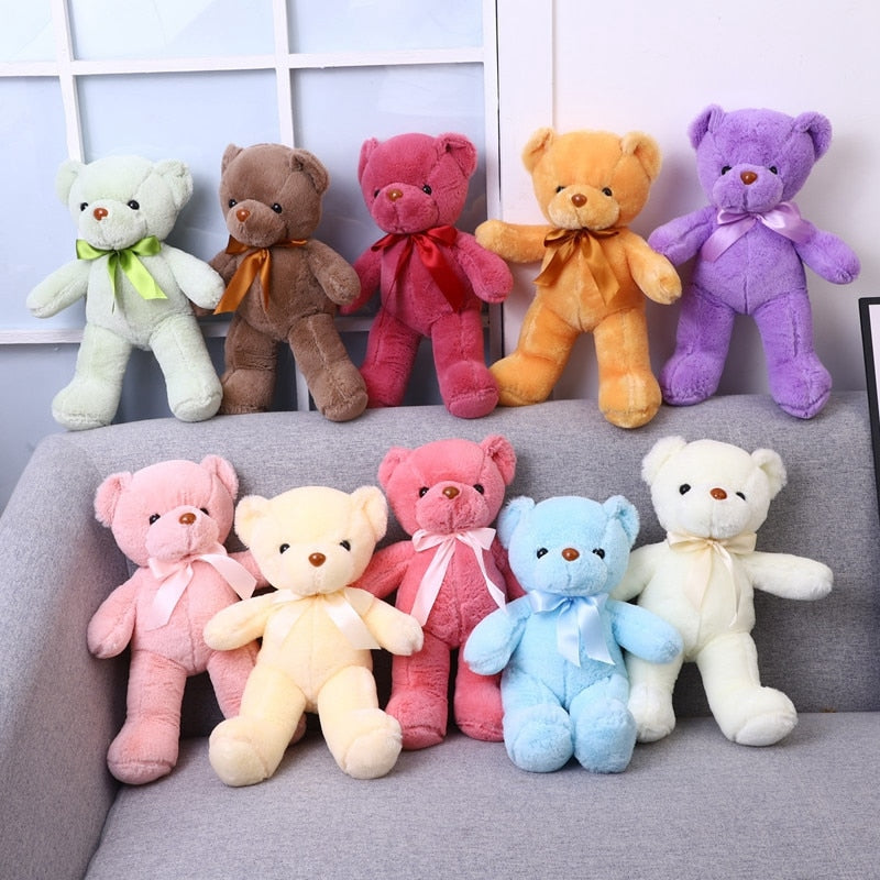 10 Colors 30cm Coloured Bear Plush Toys Stuffed Teddy Bear Soft Bear Wedding Gifts Baby Toy Birthday Gift Child Kids Brinquedos - Executive-Skincare