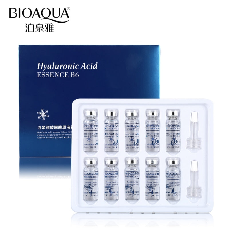 BIOAQUA 10pcs/lot Moisturizing Vitamins Hyaluronic Acid Serum Facial Skin Care Anti Wrinkle Anti Aging Collagen Essence Liquid - Executive-Skincare