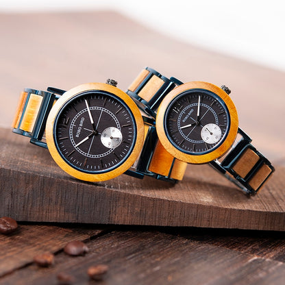 BOBO BIRD Wooden Lovers' Watches Set Top Brand Luxury Stylish Women Watch Men Great Gifts Relogio Masculino - Executive-Skincare