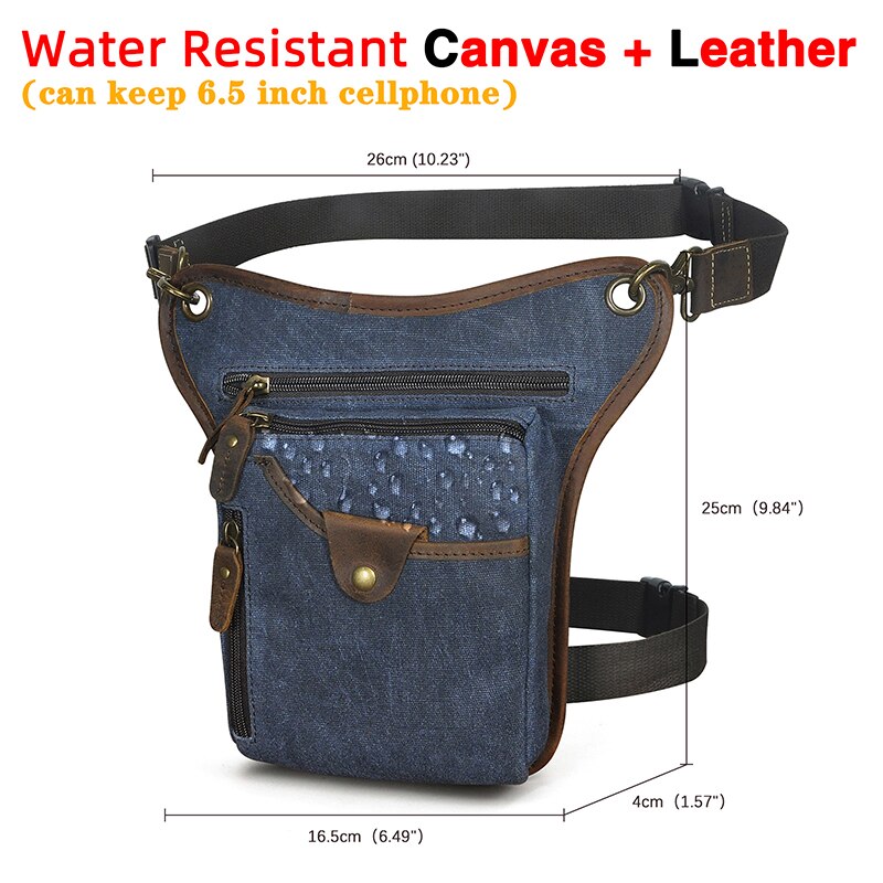 Genuine Real Leather Men Design Casual Messenger Crossbody Sling Bag Fashion Waist Belt Pack Leg Drop Bag Phone Pouch 211-5 - Executive-Skincare