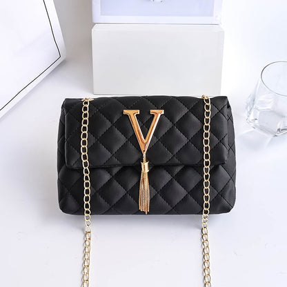 Women Small bag  2022 New Fashion Korean Female Rhombic Small Square Lady Shoulder Crossbody Bag Mini Messenger Chain Handbag - Executive-Skincare