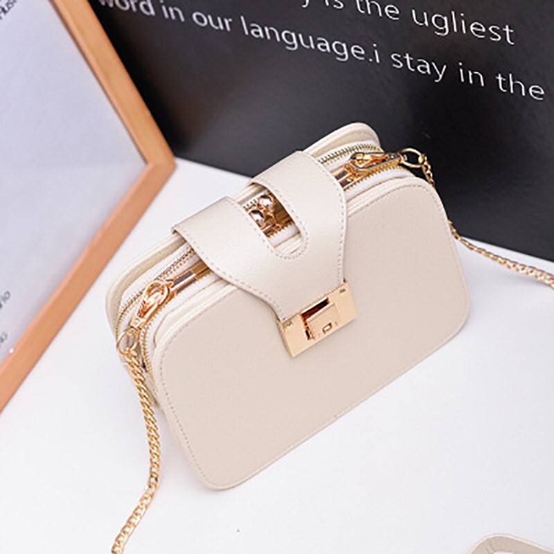 New Fashion Women Shoulder Crossbody Bag Chain Strap Flap Purse Ladies Clutch Bag Leather Messenger Bags with Metal Buckle сумки - Executive-Skincare