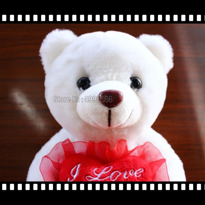 22cm Heart Talk Teddy Bear Stuffed Animal Led Glowing Luminous Plush Cute Teddy Dolls Baby Gift Kids I Love You Toy - Executive-Skincare