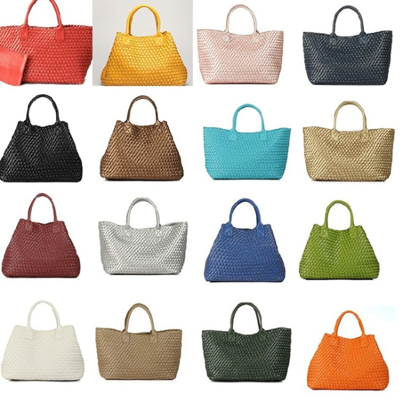 Women’s  Large Tote 2022 Trends Luxury Designer Handbags New Woven Colorblock Shoulder Bags Fashion Composite Bags Shopping Bags - Executive-Skincare