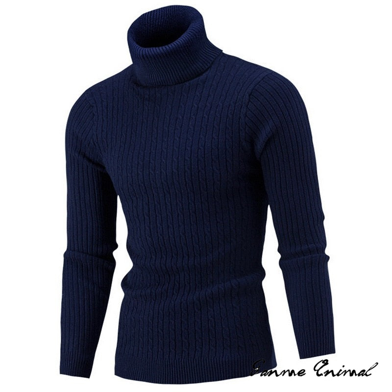 Winter Warm Turtleneck Sweater Autumn Men&#39;s Rollneck Warm Knitted Sweater protect the neck S-XXL - Executive-Skincare