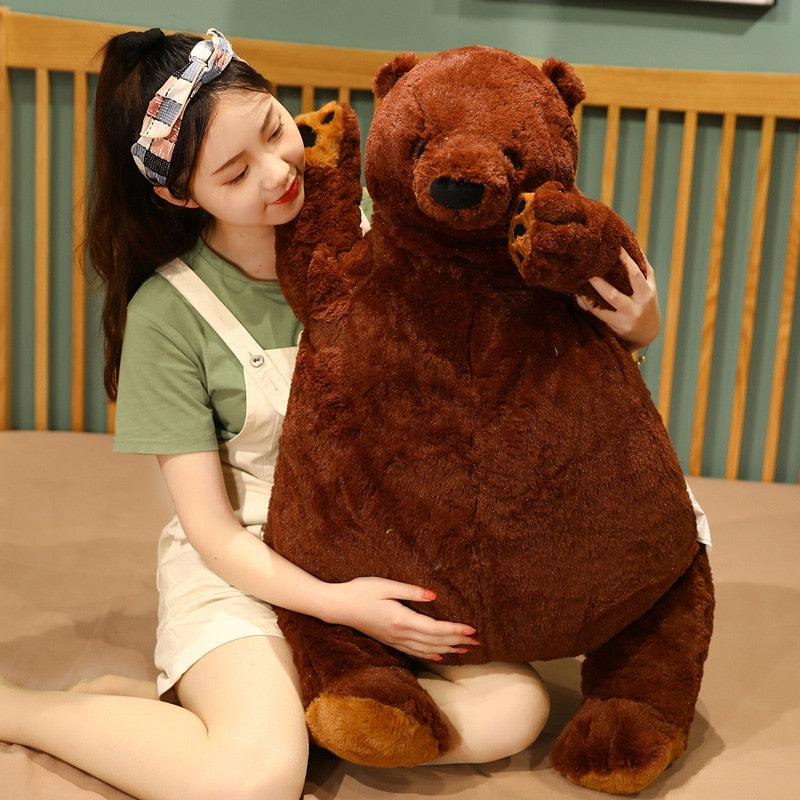 1pc 40-100cm Soft Teddy Bear Plush Toys Dark Brown Bear Super Big Hugging Pillow Stuffed Animal Cushion Children Birthday Gift - Executive-Skincare