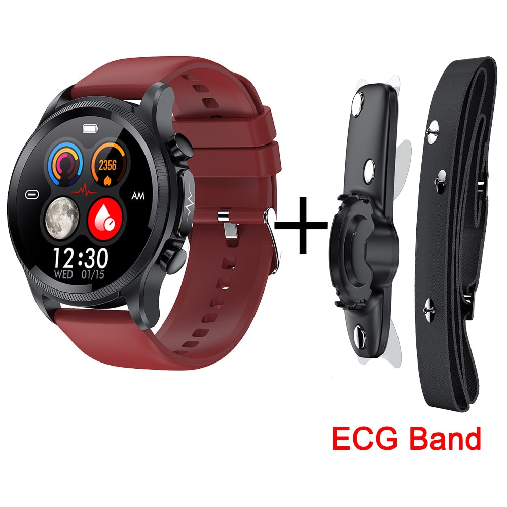 Cardica Blood Glucose Smart Watch ECG Monitoring Blood Pressure Body Temperature Smartwatch Men IP68 Waterproof Fitness Tracker - Executive-Skincare