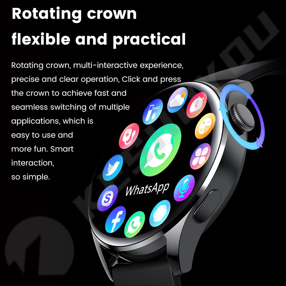 GT5 Smart Watch Men NFC  Answer Call Fitness Tracker Wireless Charging Women Clock Weather DIY Dial for Huawei Phone IOS Android - Executive-Skincare