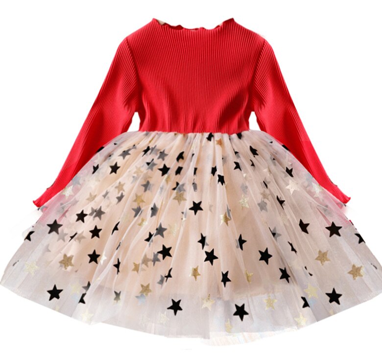 Girls Christmas Dress Long Sleeve Printed Snowflake New Year Costume Xmas Clothes Kids Dresses For Girls Marry Christmas Sweater - Executive-Skincare