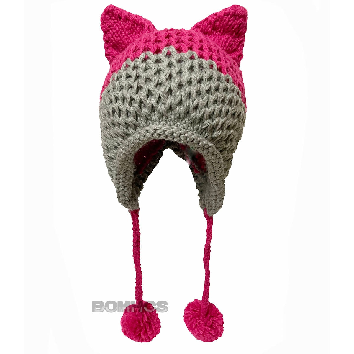 BomHCS Cute Fox Ears Beanie Winter Warm 100% Handmade Knit Hat - Executive-Skincare