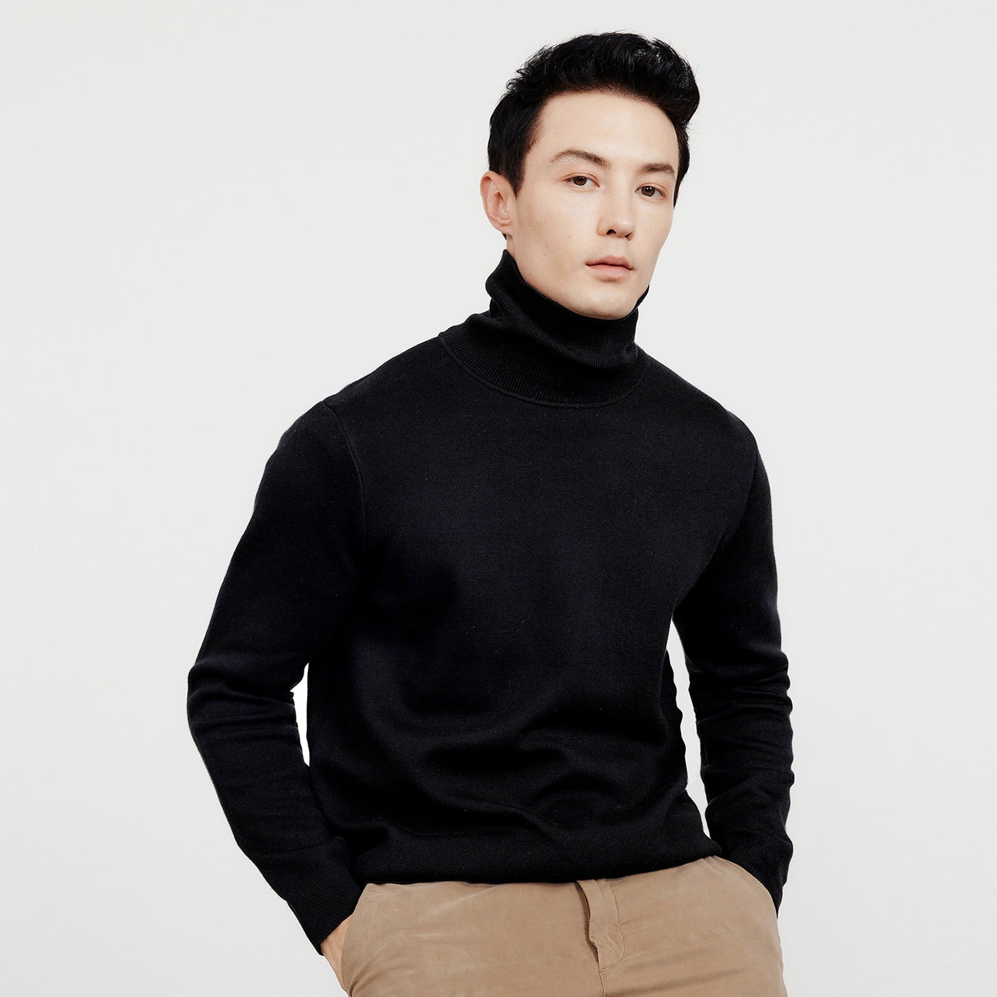 KUEGOU 2022 Autumn Winter New Men&#39;s Turtleneck Sweater High Quality Jumper Slim Fit Male Knitting Pullovers Warm Plus Size DR01 - Executive-Skincare