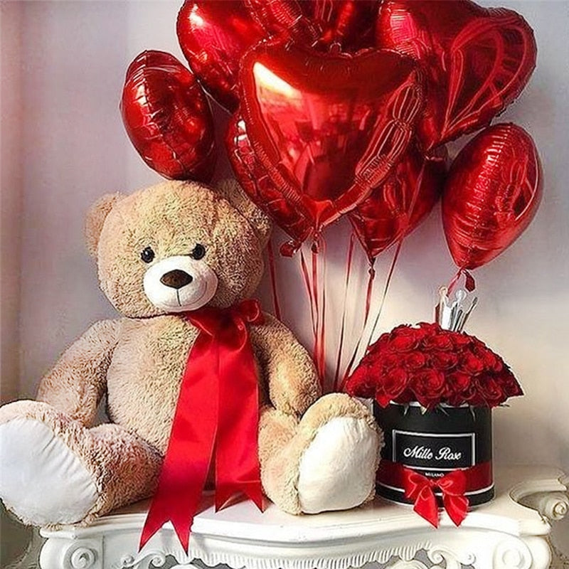 1Set I Love You Hug Bear Balloons Foil Heart Balloon for Wedding Valentine&#39;s Day Party Decoration Baby Shower Birthday Supplies - Executive-Skincare