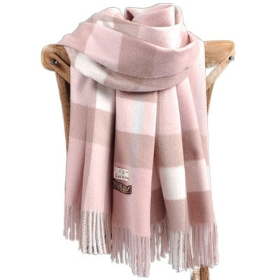 2022 Pamwallymensa Women&#39;s Scarf Winter Luxury Brand Tippet Scarves for Ladies  Plaid Shawls Warm British Style Thicken Man - Executive-Skincare