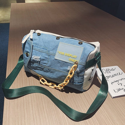 New Denim Women Shoulder Bags Large Capacity Travel Bag Designer Women Bags Luxury Blue Jeans Crossbody Bag Female Big Purse - Executive-Skincare