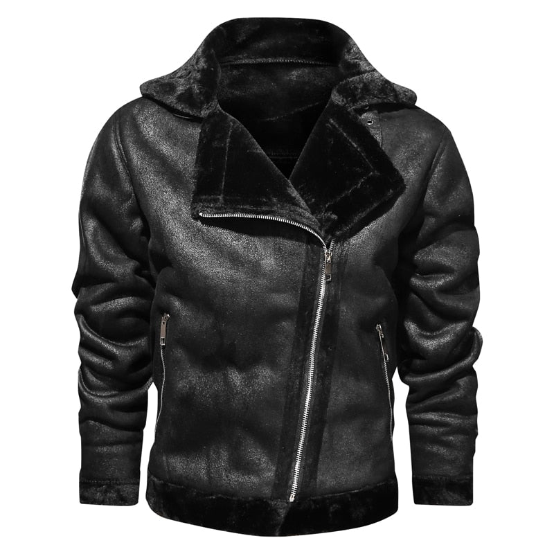 Brand Mens Retro PU Jackets 2020 Men Slim Fit Motorcycle Leather Jacket Fashion Outwear Male Warm Bomber Military Outdoor Coats - Executive-Skincare