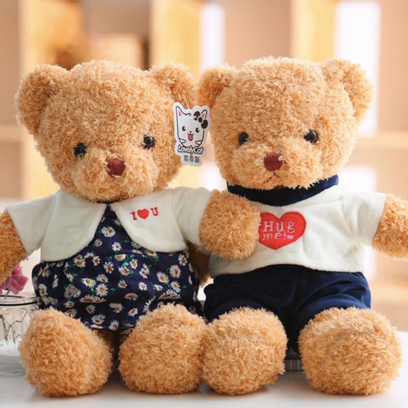 Hot 30cm Lovely Teddy Bear Plush Toys Stuffed Cute Bear with Heart Doll Girls Valentine&#39;s Gift Kids Baby Christmas Brinquedos - Executive-Skincare