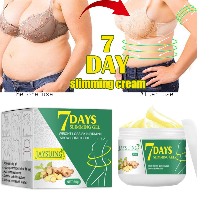 7 DAYS Ginger Slimming Cream Fast Weight Loss Fat Burning Remove Leg Waist Cellulite Burner Whitening Firming Body Skin Care - Executive Quality Store