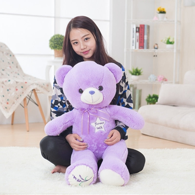 35/80cm Cute Purple Bear Plush Toys High Quality Stuffed Lovely Animals Teddy Bear Dolls for Classmate Kids Graduation Gifts - Executive-Skincare