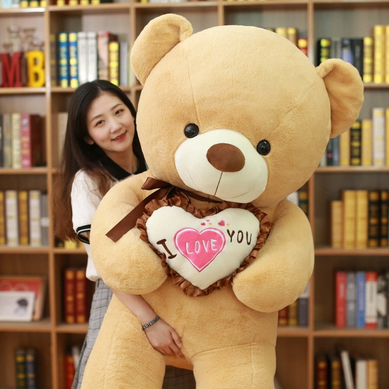 High Quality 80/100CM 4 Colors Teddy Bear With Scarf Stuffed Animals Bear Plush Toys Teddy Bear Doll Lovers Birthday Baby Gift - Executive-Skincare