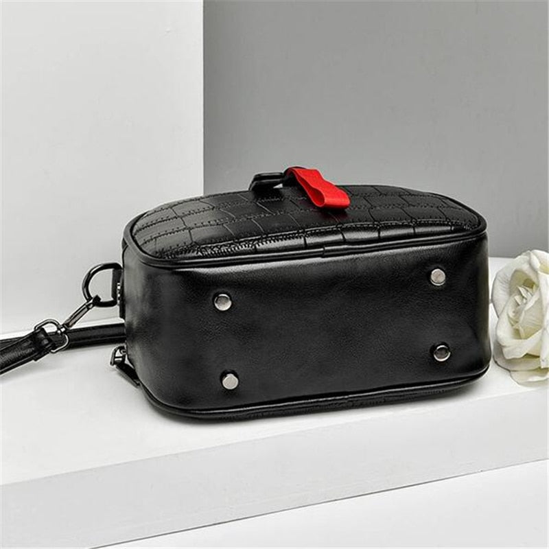 Small PU Leather Crossbody Bags For Women 2022 Hair ball Shoulder Messenger Bag Ladies Small Rivet Handbags Travel Hand Bag - Executive-Skincare