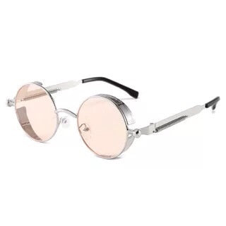 Classic Gothic Steampunk Sunglasses Luxury Brand Designer High Quality Men and Women Retro Round Metal Frame Sunglasses UV400 - Executive-Skincare