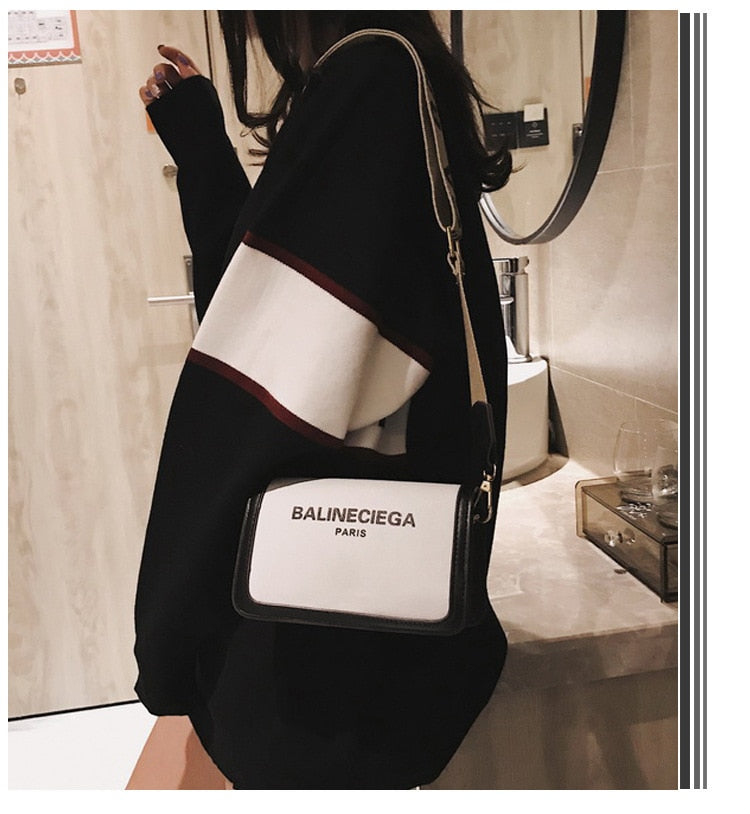 2022 Fashion Niche Design Small Square Bags Summer Letter Wide Strap Shoulder Messenger Bags Women Purse and Handbags - Executive-Skincare