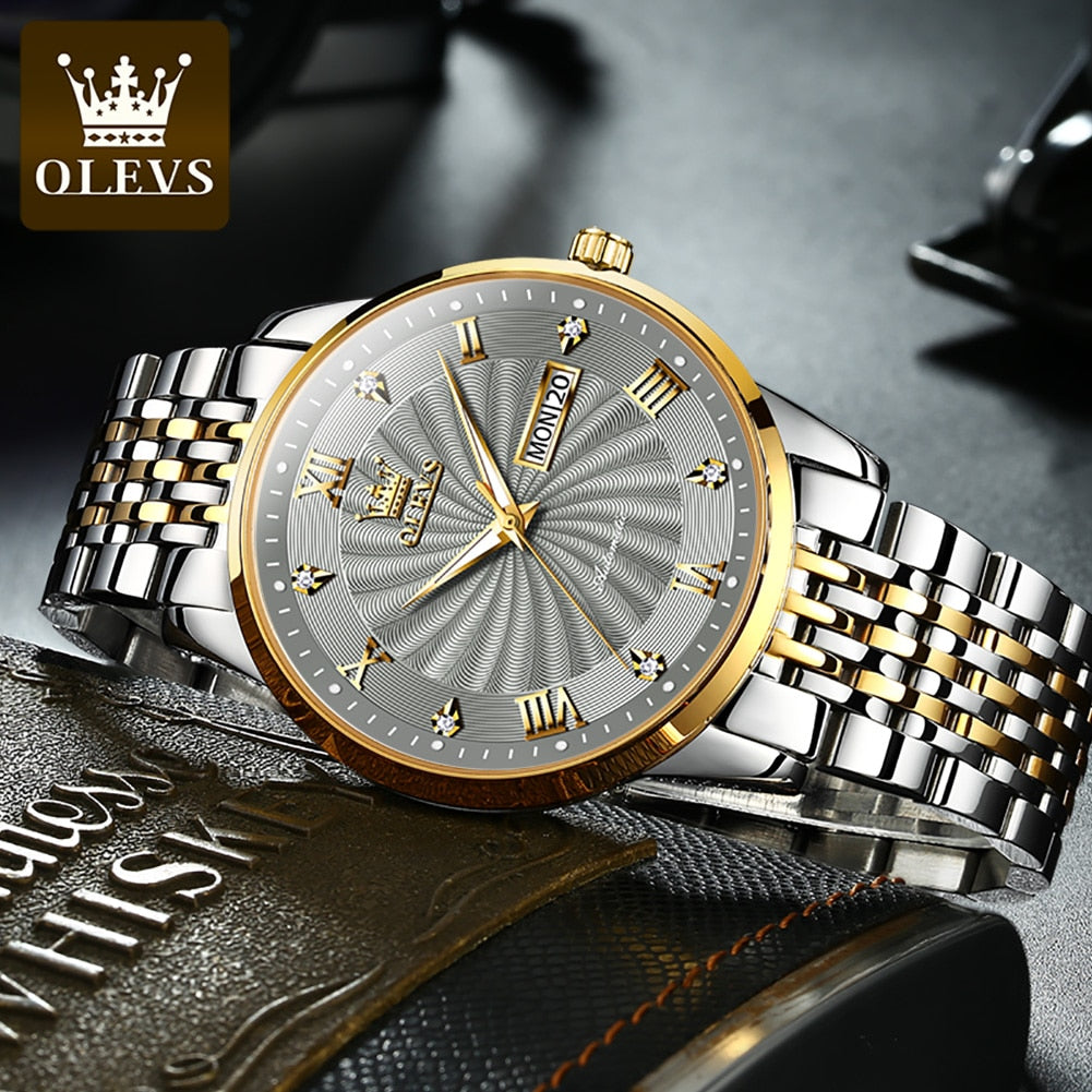 Top Brand OLEVS Luxury Watch Men Automatic Mechanical Business Male Watch Luminous Stainless Steel Waterproof montre homme 6630 - Executive-Skincare