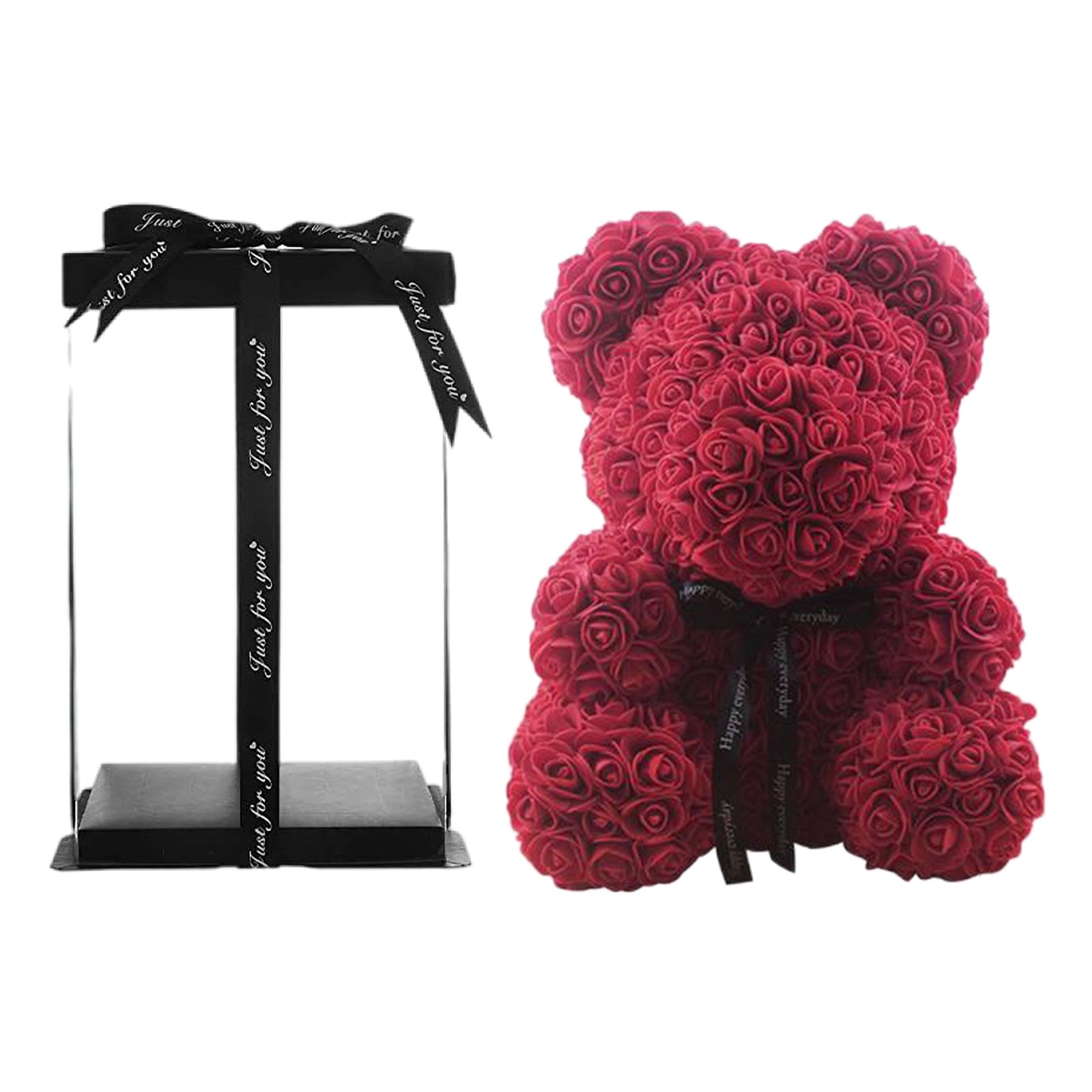 Valentines Day Gift Forever Teddy Bear Rose Artificial Flowers Gift Box Girlfriend Anniversary Xmas Birthday Gifts Wedding Party - Executive-Skincare