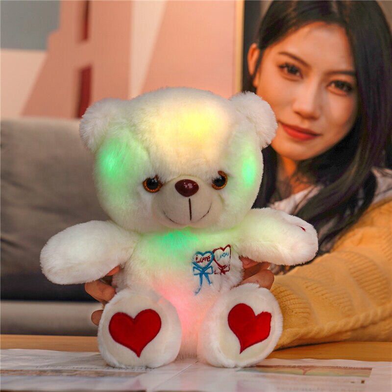 One Piece  30cm Cute  Light Up Teddy Bear Plush Toy Doll  Kawaii  Xmas Birthday  Gift for Kids Girlfriends Loves Home Decor - Executive-Skincare