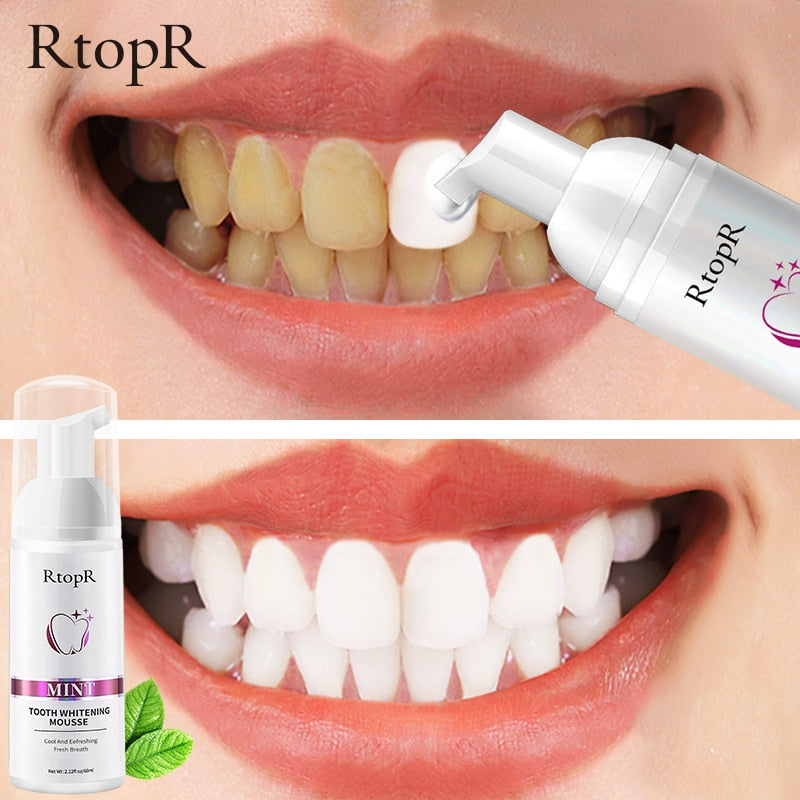 Mint Teeth Whitening Mousse Cleans The Mouth Teeth whitening Fresh breath Cleans The Stain Protects The Gums Cleans The Teeth - Executive Quality Store