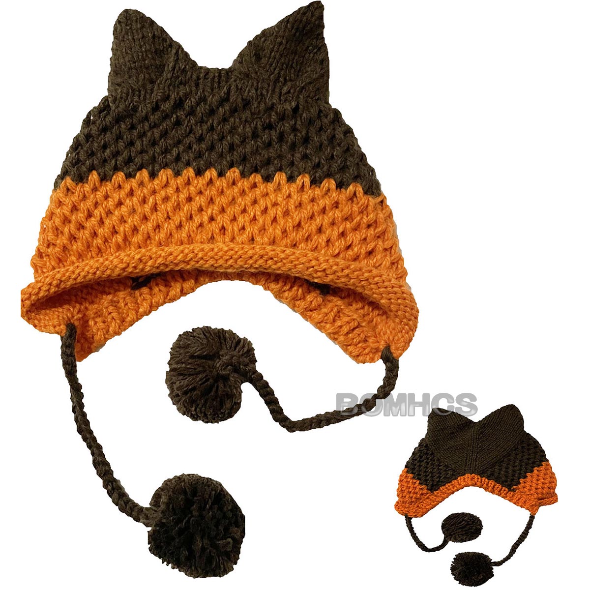 BomHCS Cute Fox Ears Beanie Winter Warm 100% Handmade Knit Hat - Executive-Skincare