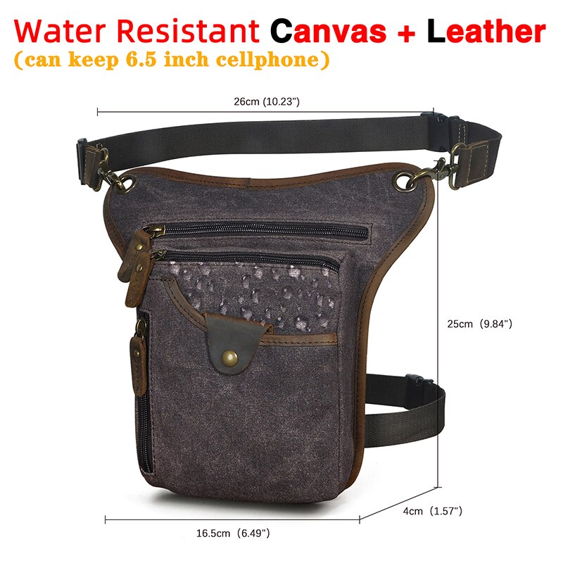 Genuine Real Leather Men Design Casual Messenger Crossbody Sling Bag Fashion Waist Belt Pack Leg Drop Bag Phone Pouch 211-5 - Executive-Skincare