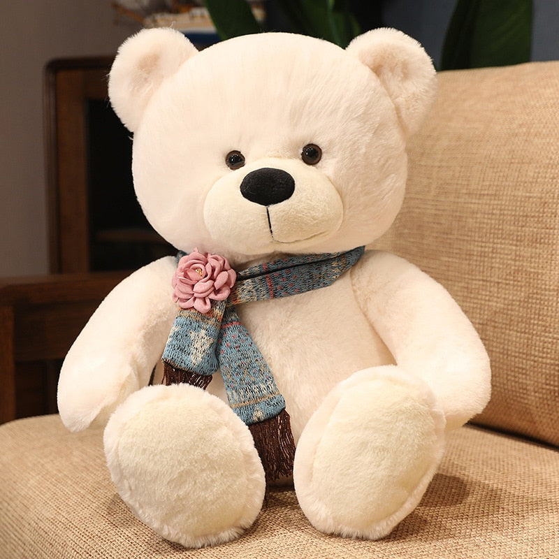 New Hot Kawaii 4 Colors Teddy Bear With Scarf Stuffed Animal Bear Plush Toys Doll Pillow Kids Lovers Birthday Baby Gift - Executive-Skincare