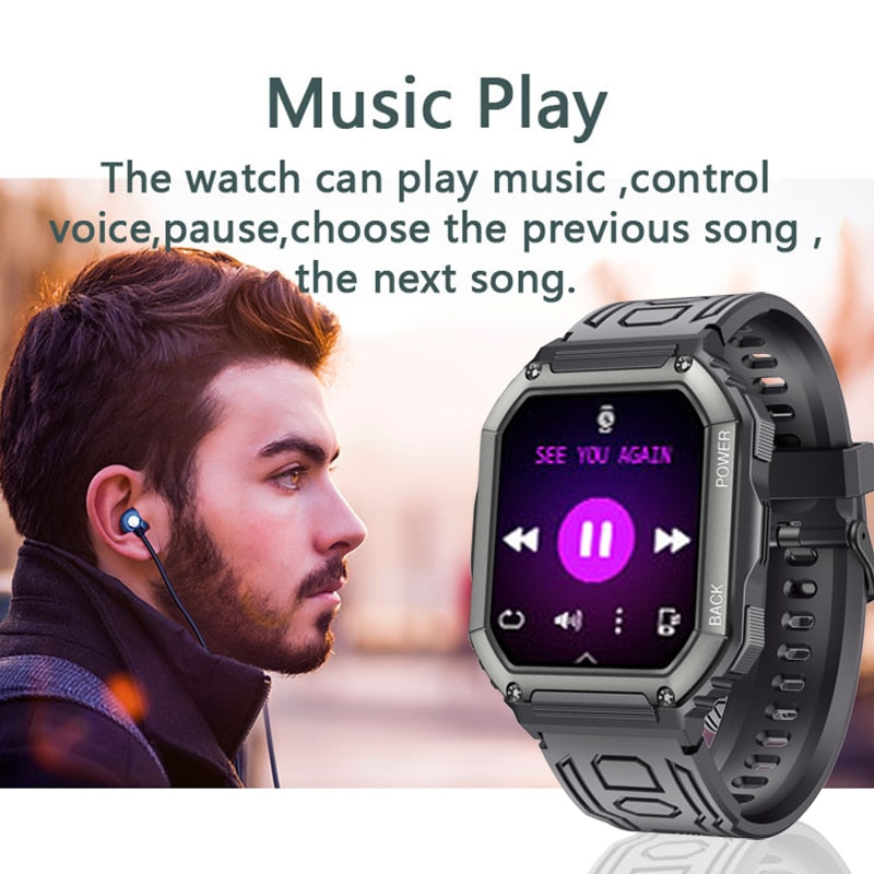 SENBONO C20S New Smart Watch Men Big Battery Music Play Fitness Tracker Bluetooth Dial Call Sport Smartwatch Men for IOS Android - Executive-Skincare