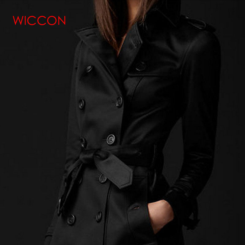 High Quality Women Trench Coat Long Windbreaker Fashion Trend Double-Breasted Slim Long Trench 2022 Spring New - Executive-Skincare