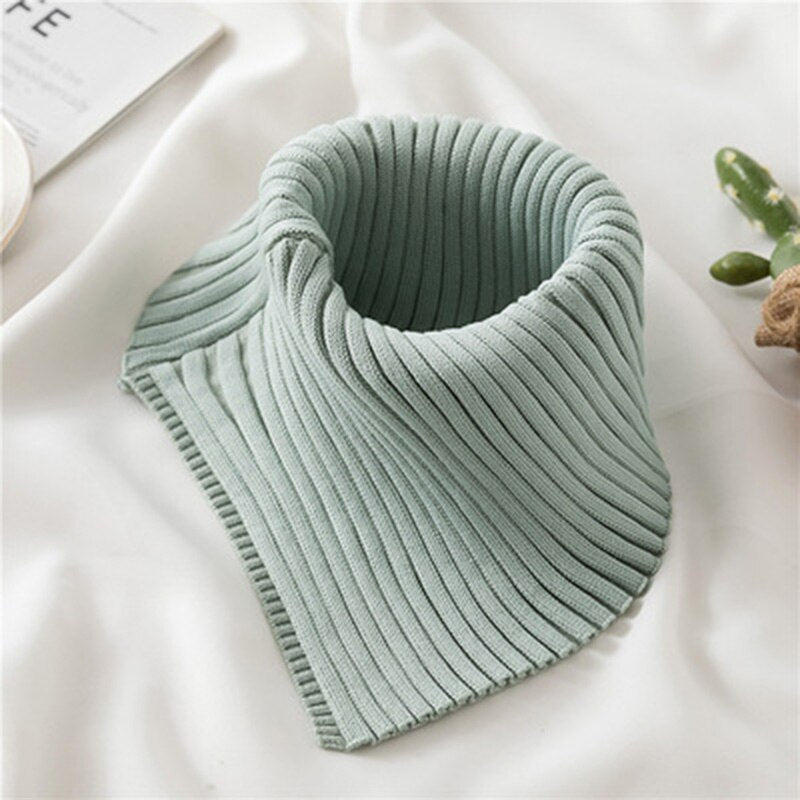 Autumn Winter Women&#39;s Scarf Wild Warm Protect Cervical Spine Stretch Knitted Fake Collar Wool High Neck Pullover Bib Female i39 - Executive-Skincare