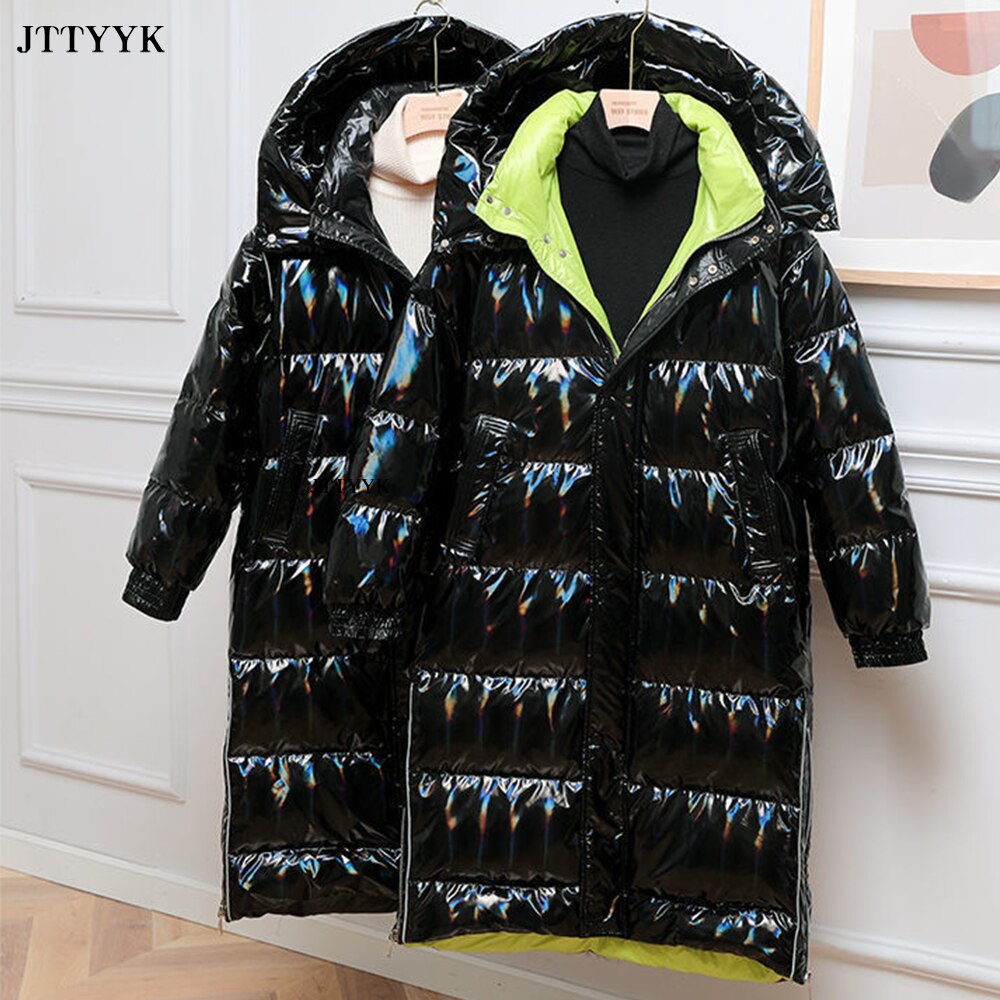 Warm Snow Coat Winter Clothes Woman Long Black Puffer Jacket Oversized Women Feather Parka Hooded Down Jacket Down Big Coat 2022 - Executive-Skincare