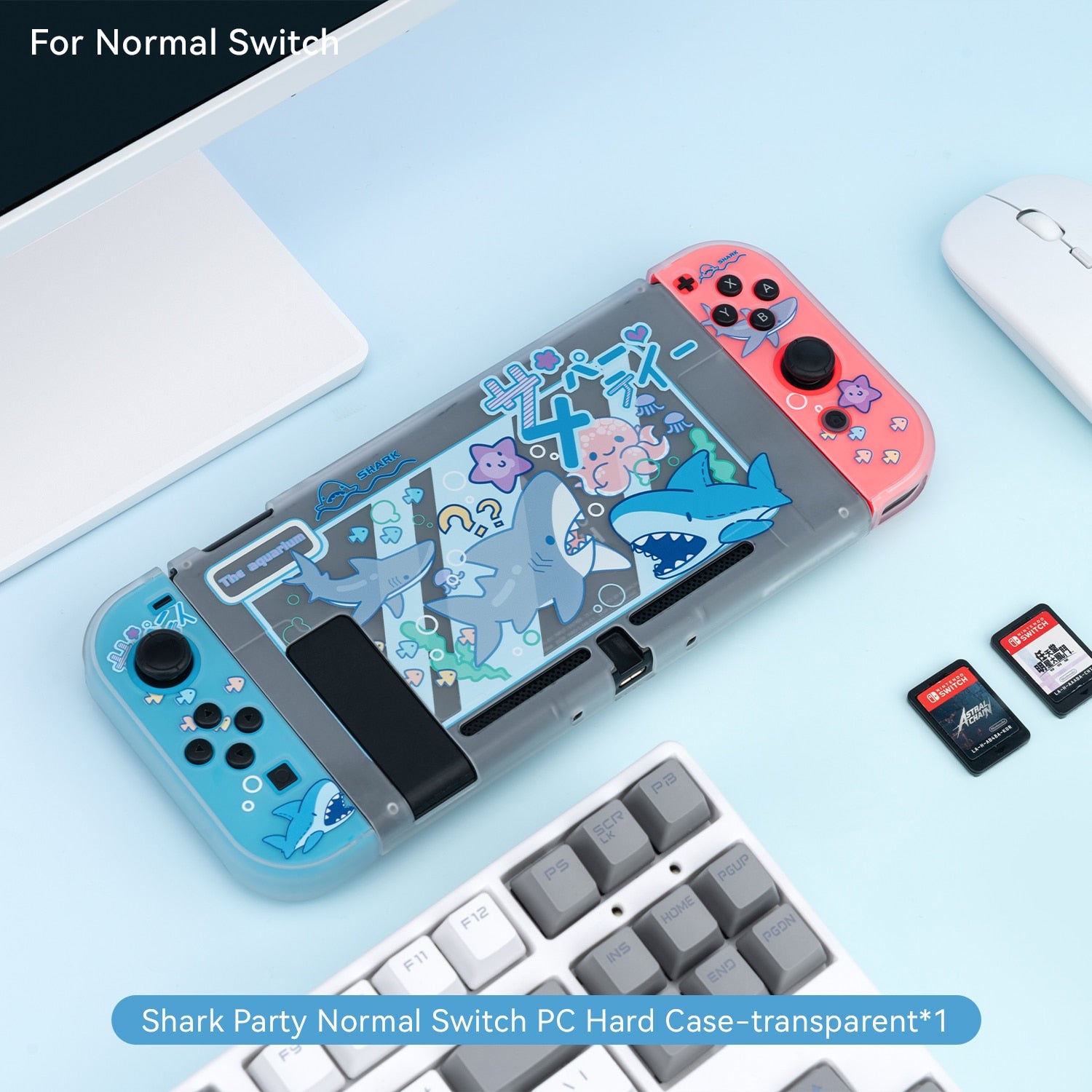 GeekShare Nintendo Switch Shell Cute Shark Party TPU Soft Full Cover Case For Nintendo Switch Joy-con Cover Shell NS Accessories - Executive-Skincare