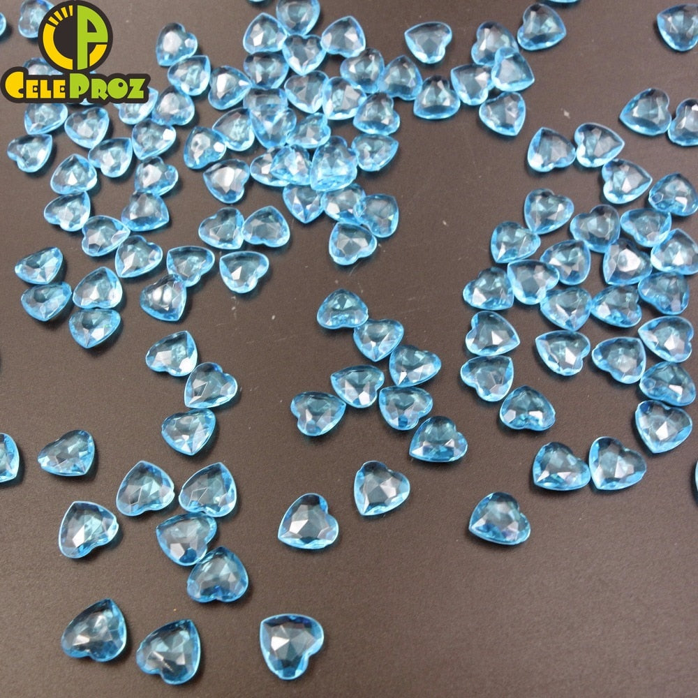 Acrylic Heart Confetti Scatter Crystal Beads Wedding Party Decor PVC Squins Engaement Anniversary Valentine Party Supplies - Executive-Skincare