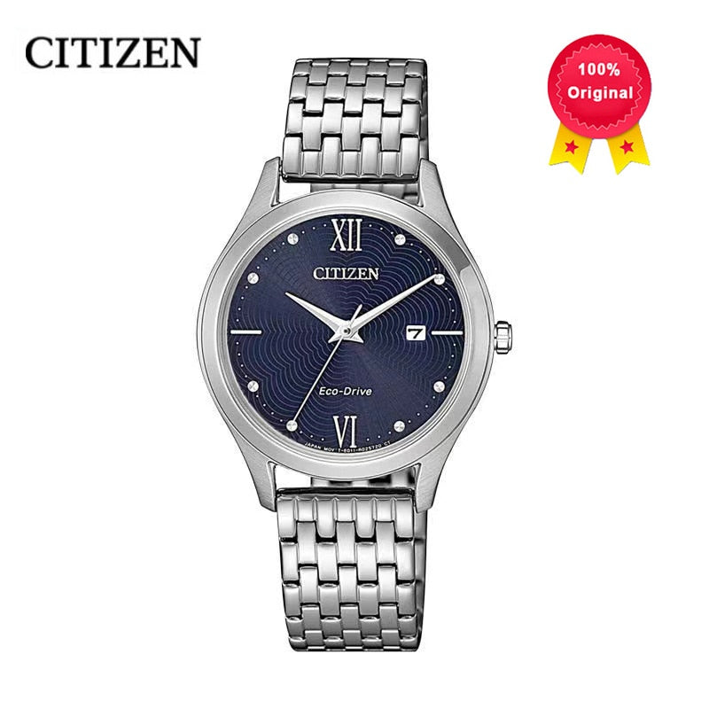 Original CITIZEN EW2530-87A Solar Energy Watch Female Stainless Steel Waterproof Watch Girlfriend Holiday Gift Mechanical Watch - Executive-Skincare