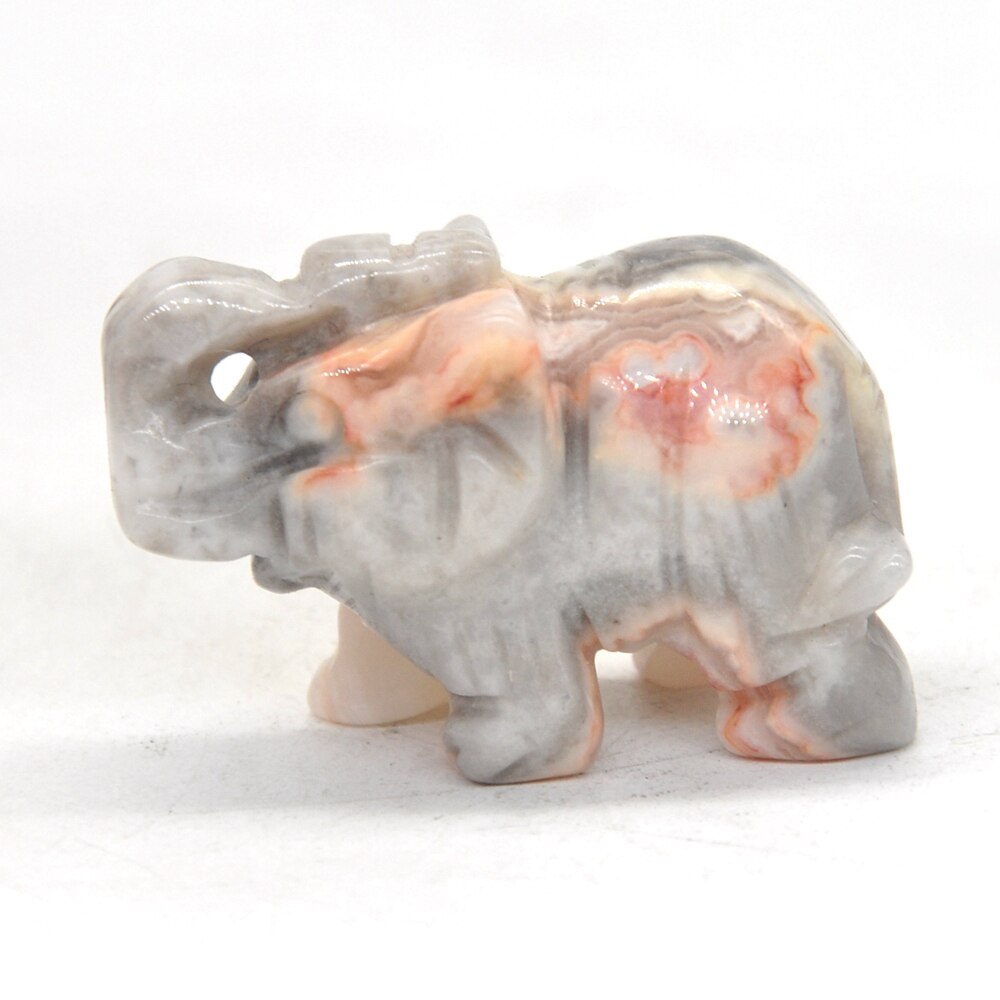 Elephant Statue Natural Gemstone Carved Healing Crystal Amethyst Quartz Animals Figurine Reiki Stones Lucky Decoration Wholesale - Executive-Skincare