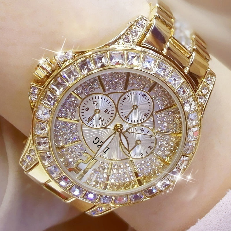 Fashion Women Watch with Diamond Watch Ladies Top Luxury Brand Ladies Casual Women&#39;s Bracelet Crystal Watches Relogio Feminino - Executive-Skincare