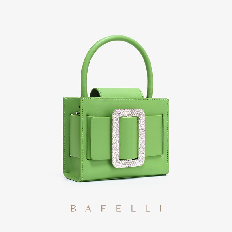 BAFELLI 2022 NEW FASHION LUXURY SMALL BOXY BRAND MINI MESSENGER BAG DIAMOND SQUARE BUCKLE HANDBAG CASUAL FEMALE PURSE SHOULDER - Executive-Skincare